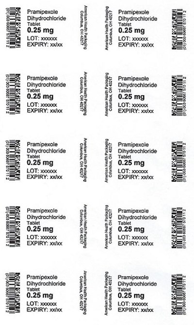 0.25 mg Pramipexole Dihydrochloride Tablet Blister (0.25 mg Blister)